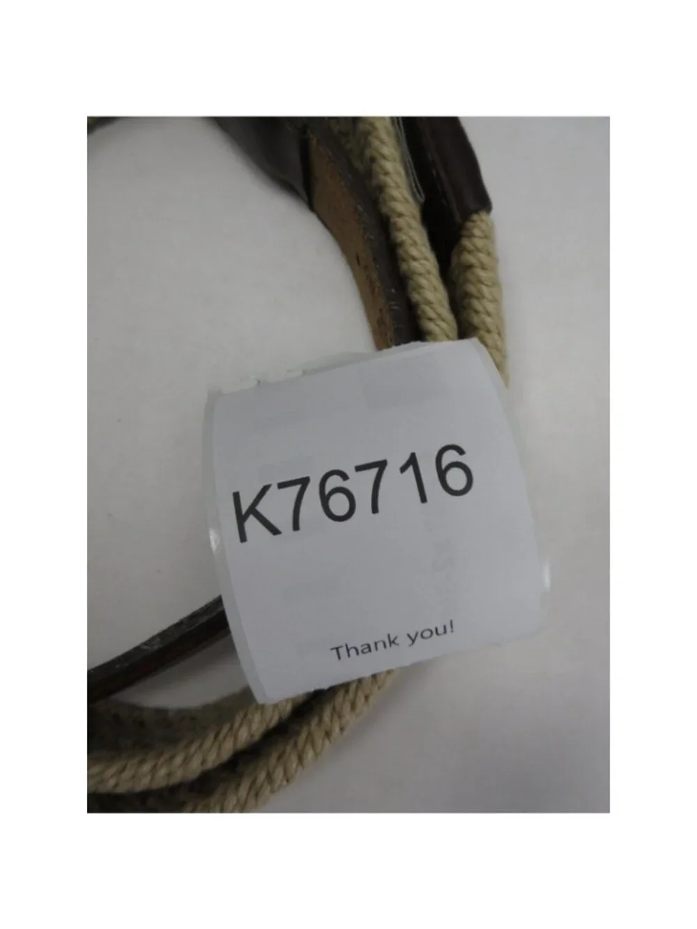 Orvis Belt 46 Braided Woven Leather Trim Brass Buckle Made In USA